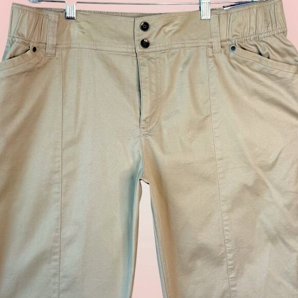 Catherines Comfort Waist Straight Pants Stretch Plus Size 1XWP Petite Khaki NWT - Picture 4 of 12